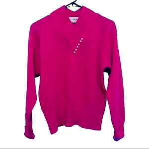 Vintage Yarn Works Lambswool and Rabbit Hair blend Barbie Pink Sweater S